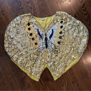 VINTAGE BUTTERFLY SEQUIN TOP